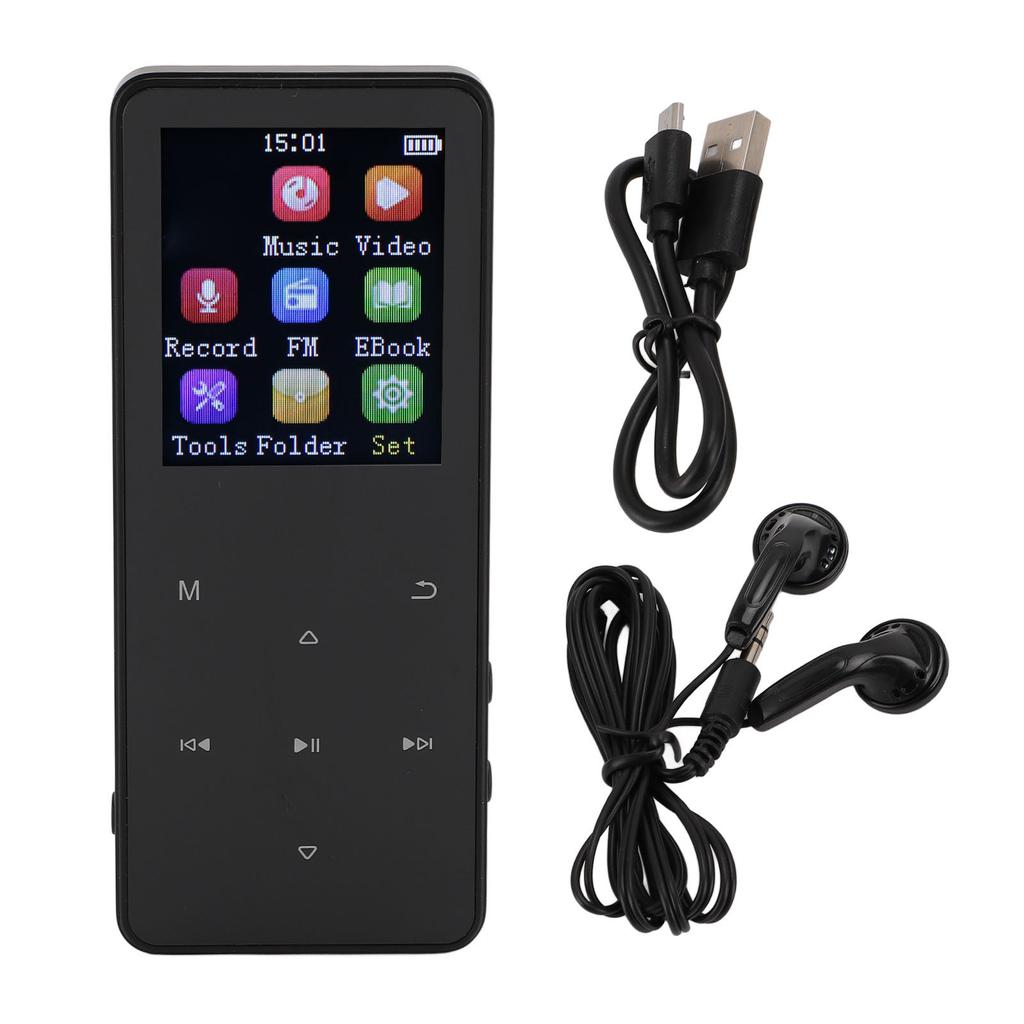 Bluetooth MP3 Player 1.8inch Touchscreen Built In Speaker Support 128GB Memory Card Shuffle Single L