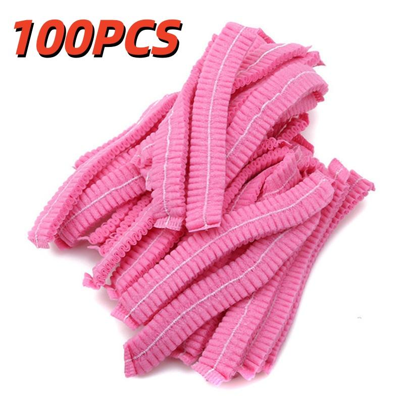100Pcs/Pack Disposable Hair Head Covers Net Bouffant Dustproof Anti Dust Caps Breathable Shower Bathing Hats Kitchen