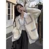 Color-Block Faux Mink Fur Sweater Coat - Korean Style Soft Knit Top for Women (2025)