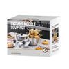 Golden Korean Style Hammered Stainless Steel Ramen Pot with Lid - Small Hot Pot Gift Set
