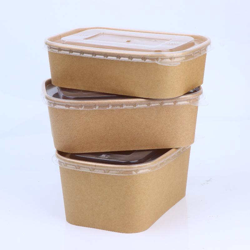 Disposable Square Kraft Paper Lunch Boxes 10 PCS Grease Proof Food Packing Boxes for Fast Food Takeout Daily Use
