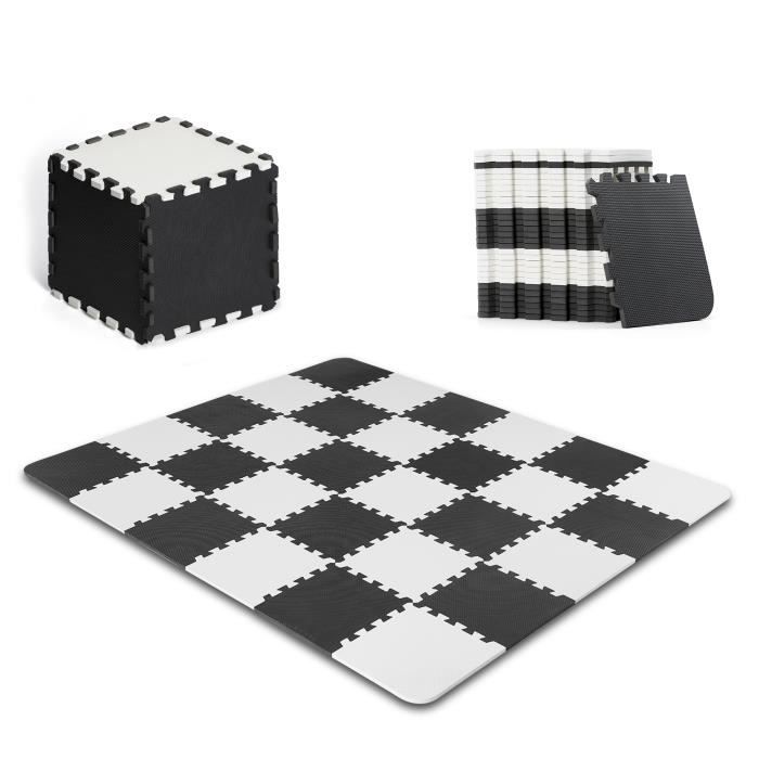 Tapis en mousse 1er âge Kinderkraft LUNO - Puzzle bébé - Noir et blanc