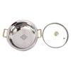 Stainless Steel Hammered Design Handi/Bowl/Casserole with Toughened Glass Lid & Brass Knob & Handles, Volume-400 ml, Pack of 6