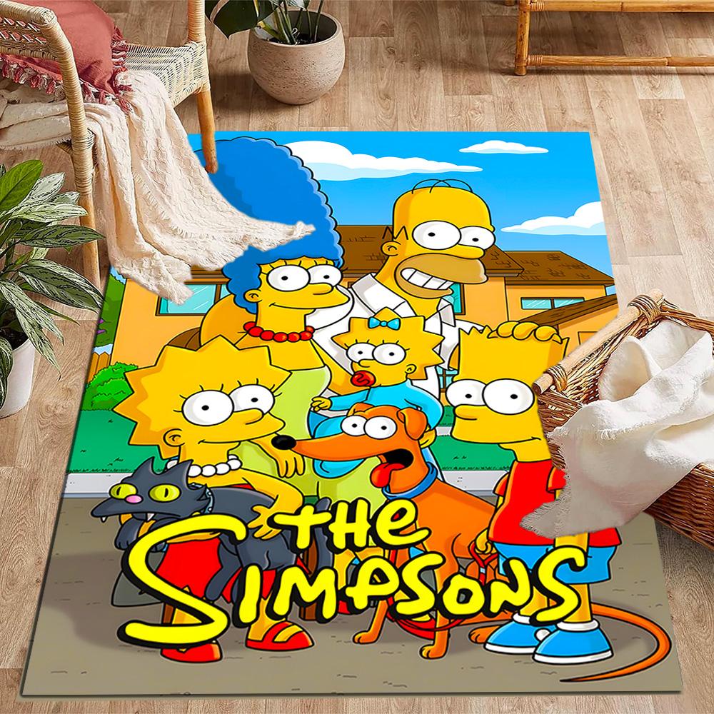 Simpsons Family Adventure Themed Anti-Slip Rugs - Polyester Home Decor, Suitable for Bedrooms, Living Rooms, Doorways, Studios, and Decorations