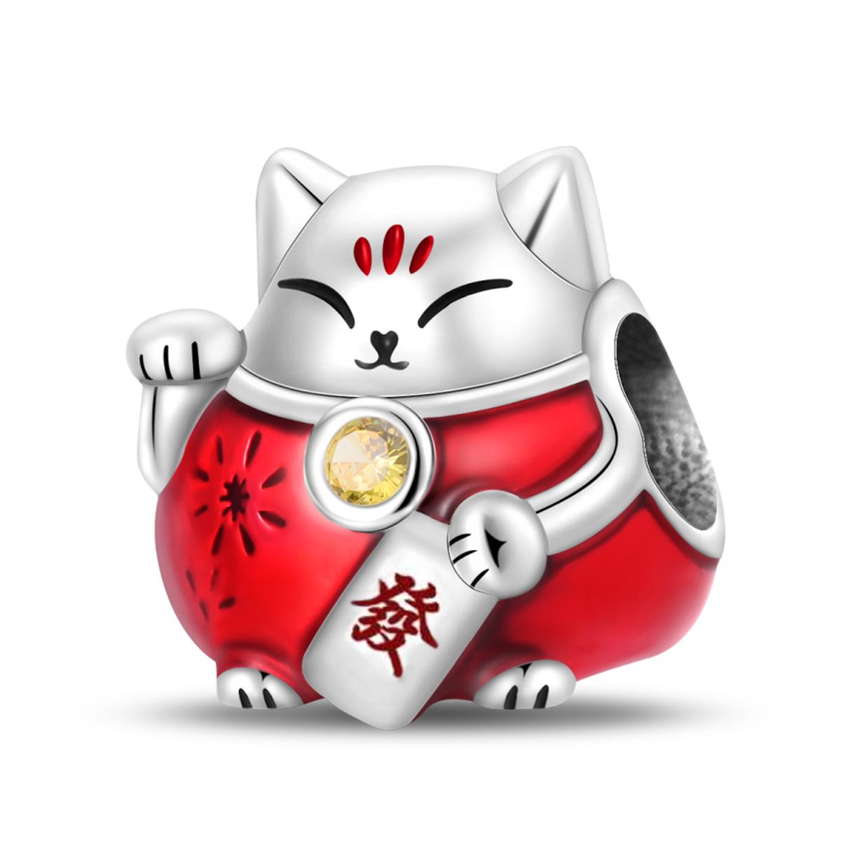 

925 Серебряный Фонарь Китайский Узел Шармы Новогодние Традиционные Бусины Подходит Браслеты Мода DIY Ювелирные Изделия Подарки