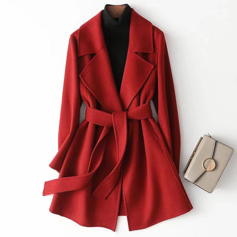 2024 Autumn/Winter Women's Slim Korean Style Mid-Length Wool Coat