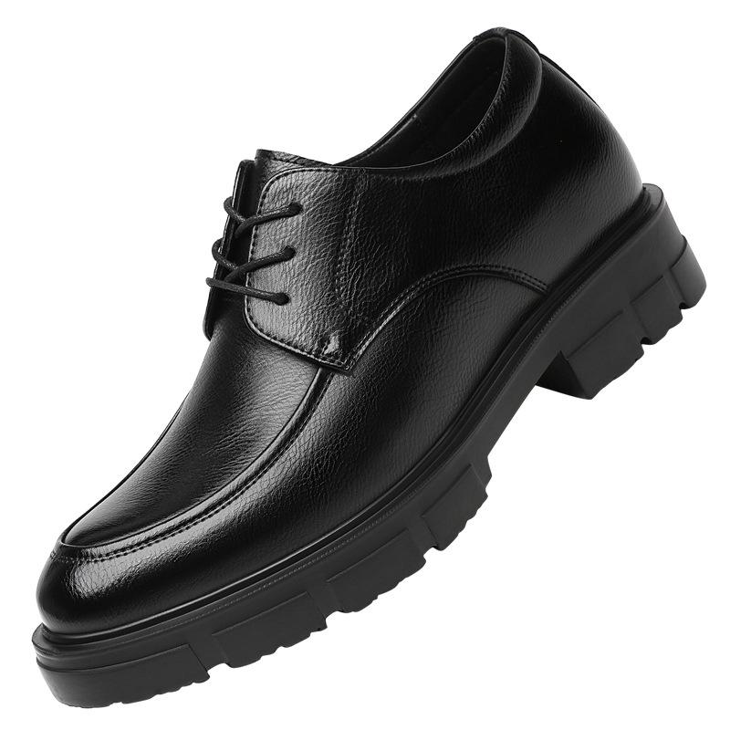 Inner Heightening Leather Shoes Men's 10cm Thick-soled Invisible Heightening Men's Shoes Business Dress Leather Breathable Commuter Work Leather Shoes