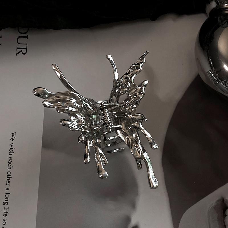 

Sweet Cool Liquid Metal Butterfly Hairpin Female Summer Design Small Grab Clip 2025 Internet celebrity hair accessories