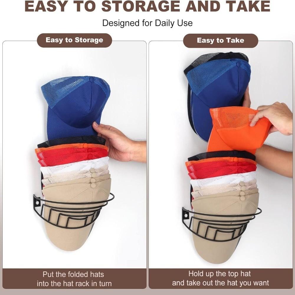 Strong Holder Baseball Cap Organizer Black Wall Hanging Cap Holder Hat Rack Closet Organization