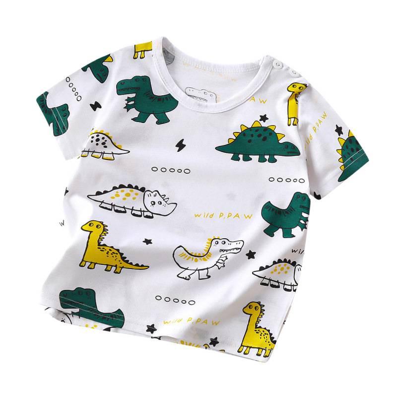 Kids' Cartoon Short Sleeve T-Shirt: Korean Style for Boys and Girls