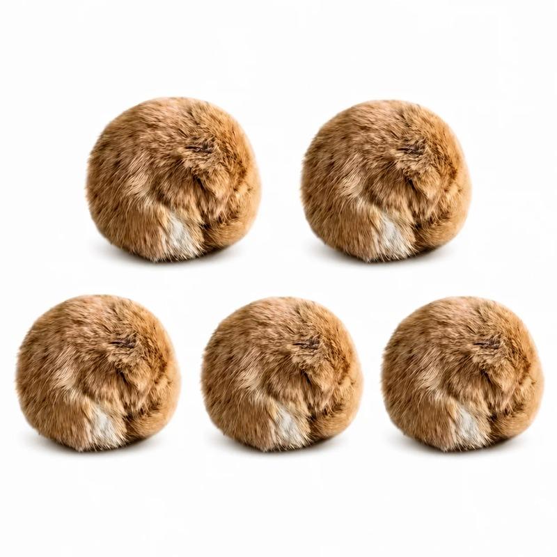 3/5/10PCS Rabbit Fur Ball Cat Toy 8cm Plush Catnip Interactive Chase Ball for Indoor Kitten Exercise Pet Accessories Daily Use