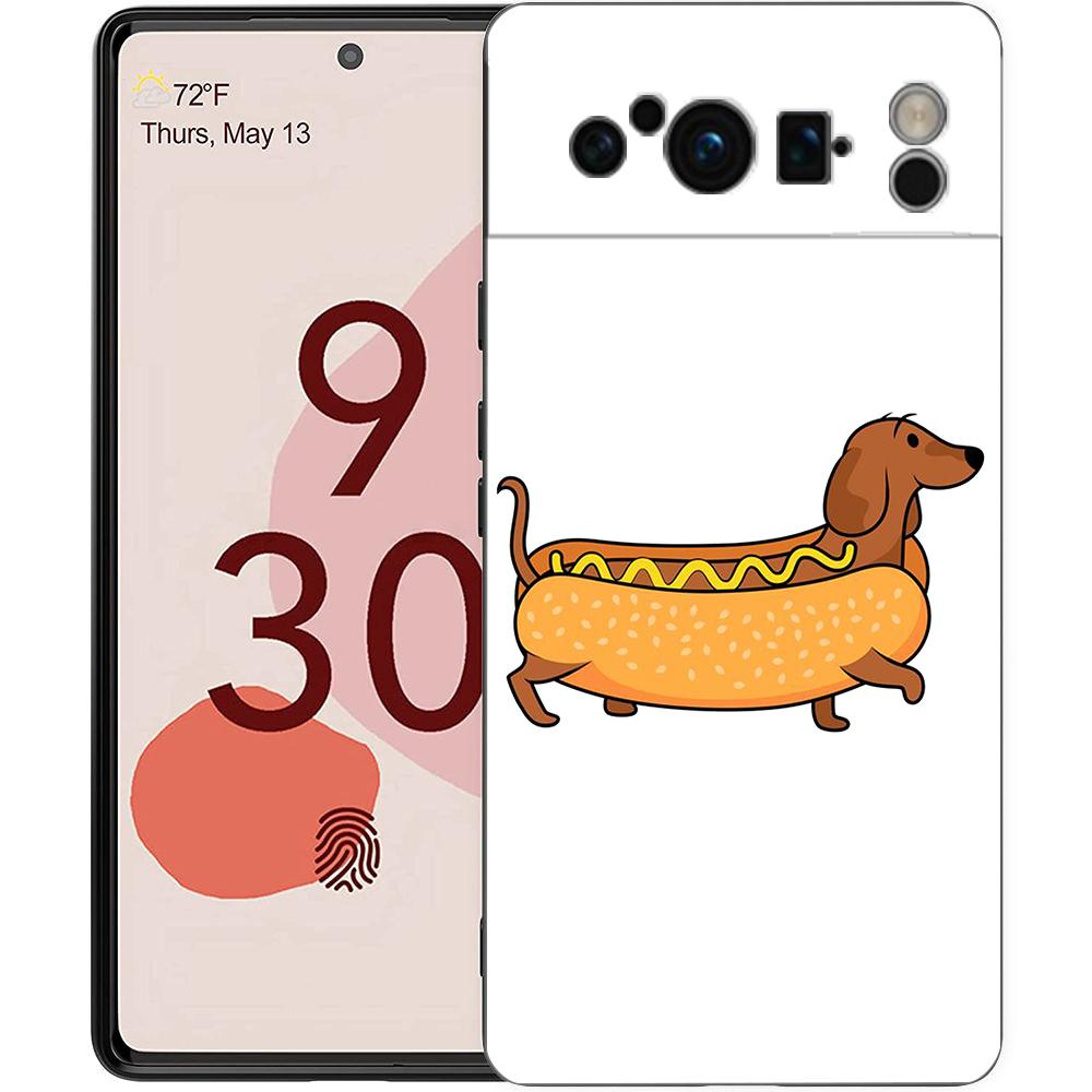 

Phone Case For Google Pixel 9 8 8A 7 7A 6 Pro XL 6A 5G Black Soft Shockproof Back Cover TPU Shell Dachshund Sausage Dog Pixel 8A