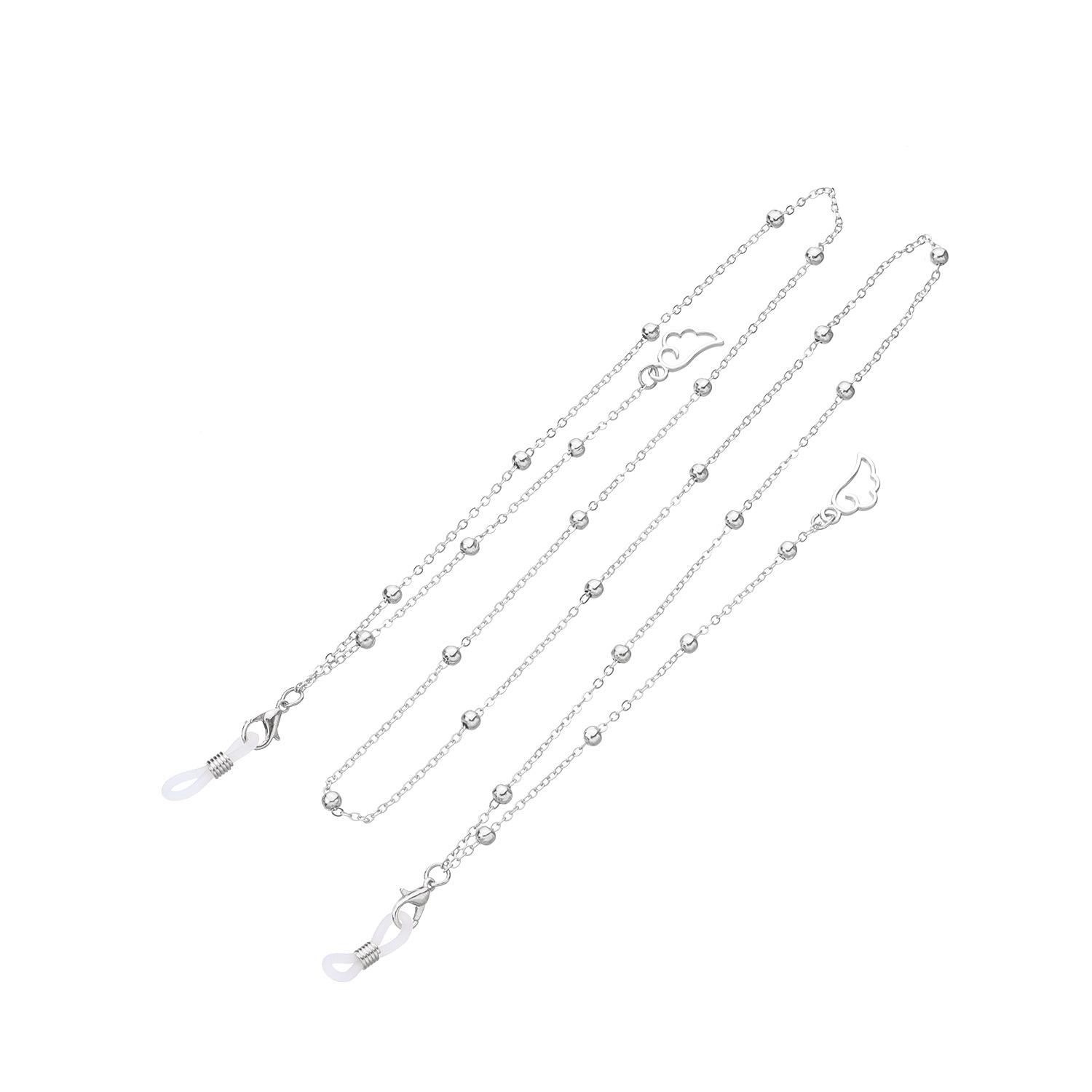 

European and American jewelry, new angel wings glasses chain, temperament bead chain, mask, mask, fixed accessories