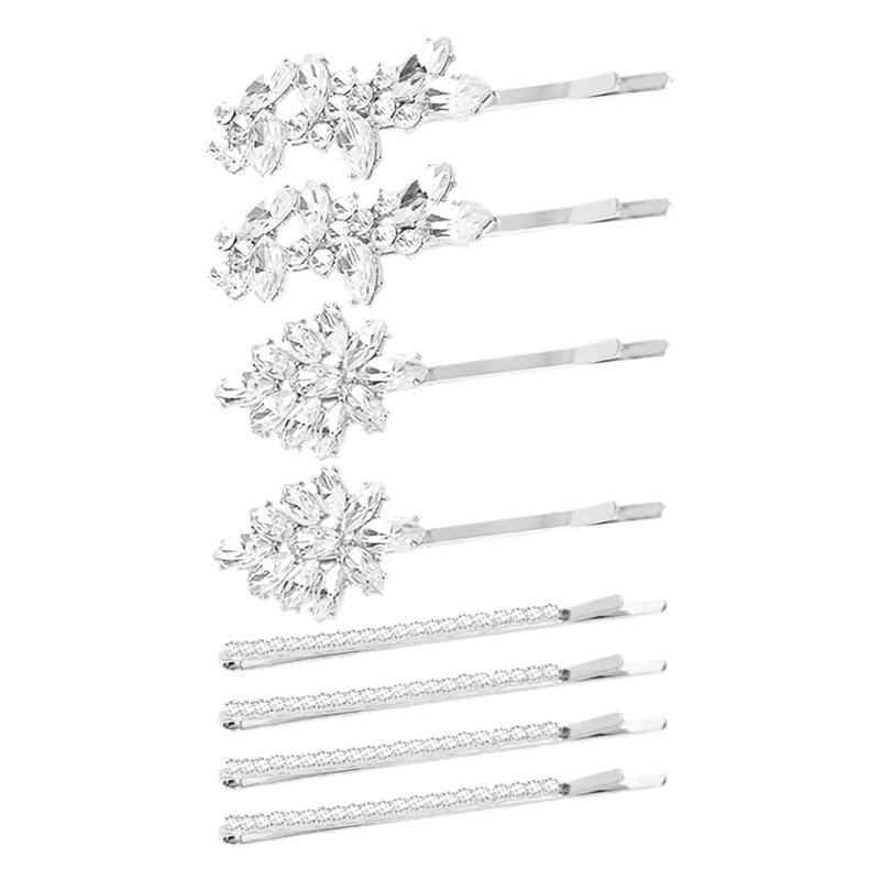 Sparkling Rhinestones Bride Hair Clip Wedding Hair Pin Spring Barrette Hair Ornament for Bride Ceremony Photography Wear