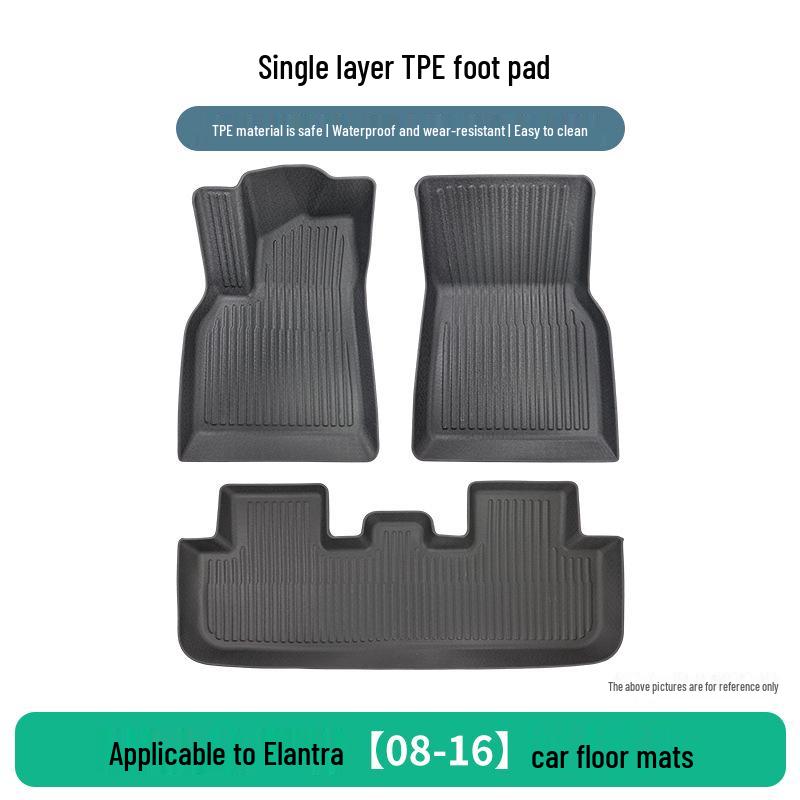 Custom Fit TPE Floor Mats for 2008-2016 Elantra - Durable and Dirt-Resistant
