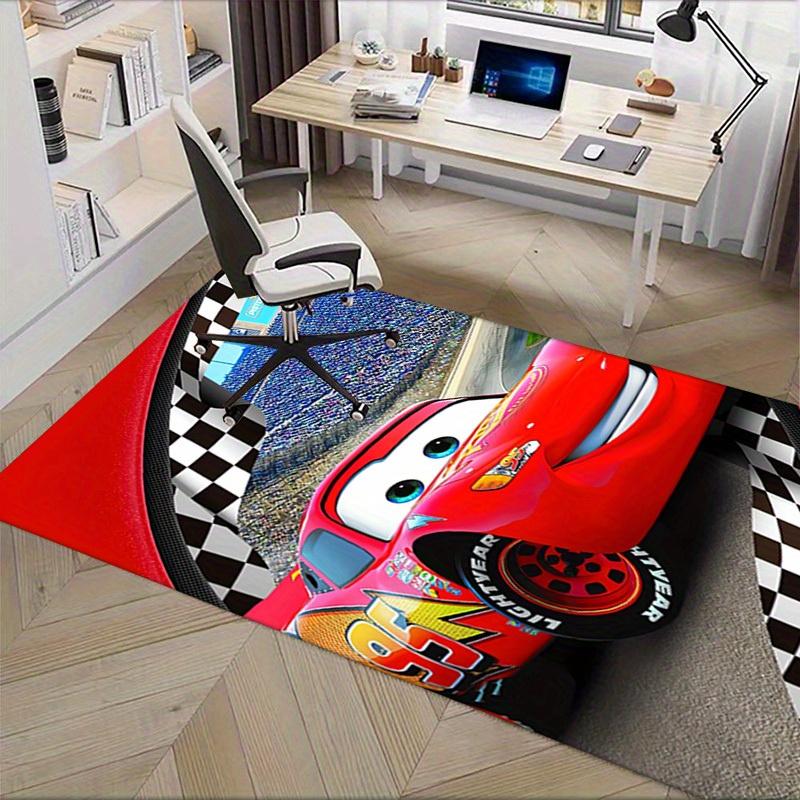 3D-gedruckter Kolbenbecher, Lightning McQueen, Karierte Flagge Anti-Rutsch-Teppich - Maschinenwaschbarer Büro-Teppich für Wohnzimmer, Schlafzimmer, Büro - Mehrere Größen