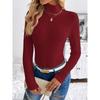 Damen Neuer Schlichter Weißer Slim Strick Winter Innen Der Hochwertige Sinn von Rollkragen Top Dünner Pullover