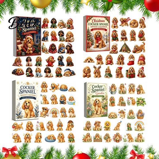 Cute Dog Theme Decor Advent Calendars 2026, 24 Days Christmas Countdown Calendar with 2D Acrylic Hanging Ornaments Ornament, Collectible Animal