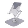 Desk Tablet Stand Adjustable Foldable 360 degrees  Rotating Metal Desk Tablet Holder for Cell Phone Silver