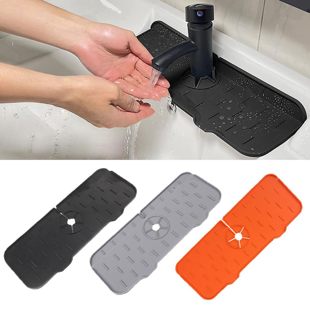 Kitchen Faucet Absorbent Mat Sink Splash Guard Silicone Faucet Splash Catcher Countertop Protector For Bathroom Kitchen Gadgets