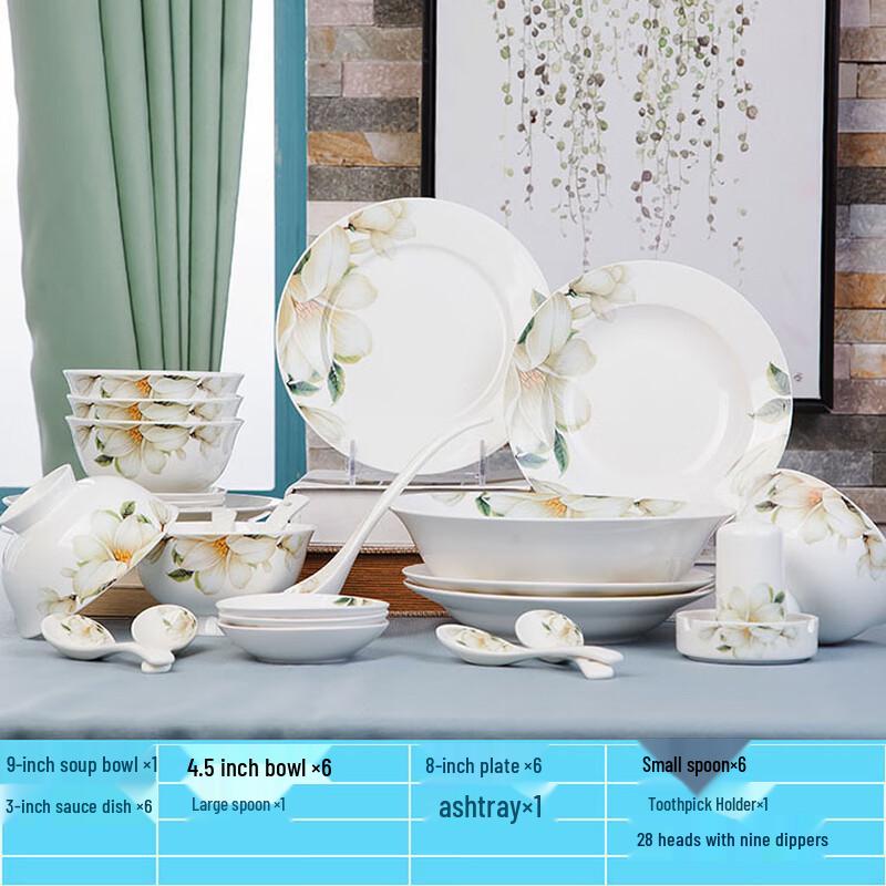 Jingdezhen Ceramic Dinnerware Set 28-Piece Set