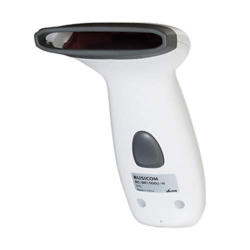 BUSICOM BC-BR1000U-W-C Low-Power Barcode Reader, 1D, USB 1.7m Type-C, White, LCD Screen Reading, GS1 DataBar Compatible, Barcode Scanner, Japanese Ins