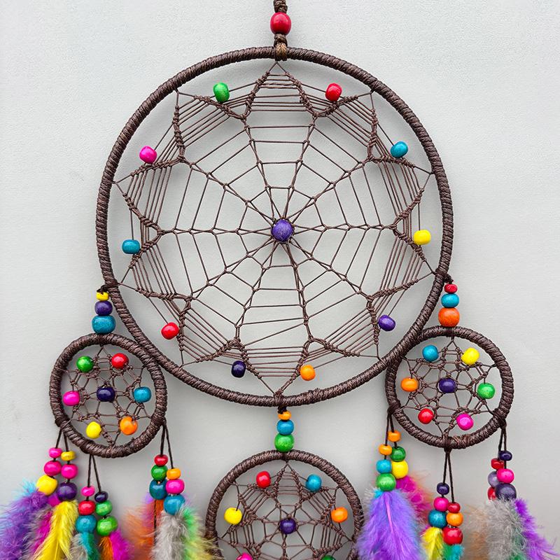 Vintage Blue Feathers Dream Catcher Wall Hanging Bedroom Pendants Home Decorations Handmade Wind Chimes for Holiday Gifts