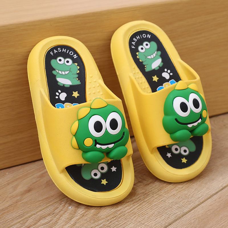 Children's Cartoon 3D Dinosaur Slippers Indoor Soft Sole Non-Slip Slippers Outdoor Casual Sandals Baby Slide Sandals