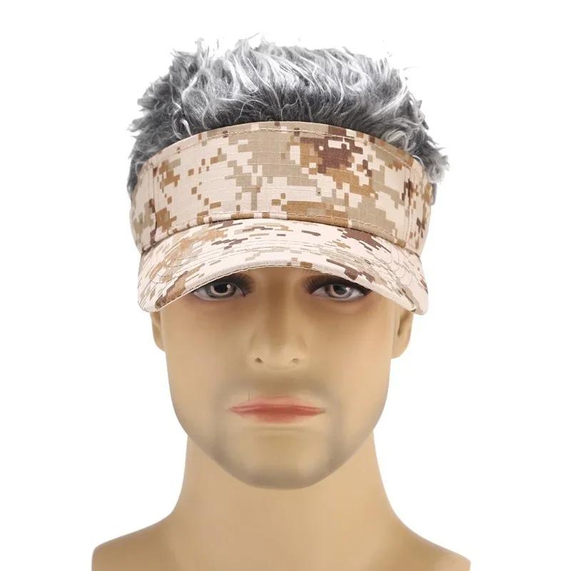 Men Wig Camouflage Cap Fashion Casual Golf Baseball Cap Adjustable Snapback Hats Hip Hop Hat