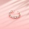925 Silver Heart Hollow Opening Rings Fine Small Fresh Fashion Simple Love Jewelry R033