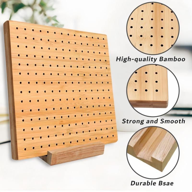 6-piece 1 set of 5.9-inch crochet square fence with needle, nail free bamboo board crochet square gift set
