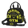 Powerhouse Gym Logo Print Thermal Lunch Bag with Adjustable Shoulder Strap Insulated Lunch Box Reusable Portable Bento Tote Bag