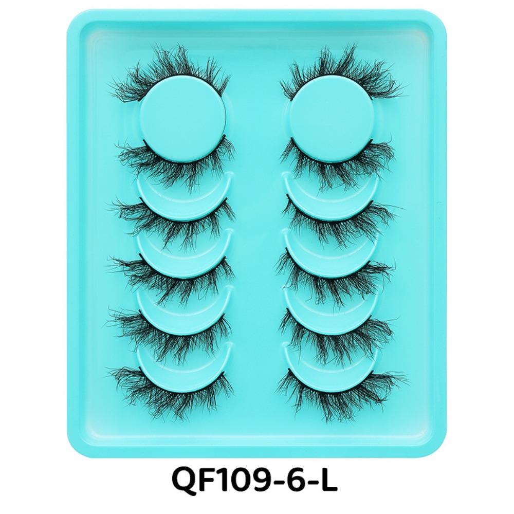

6 Pairs With Jelly Glue Strips 3D False Eyelashes DIY Fake Lashes Popular Natural Eyelashes Men Type B