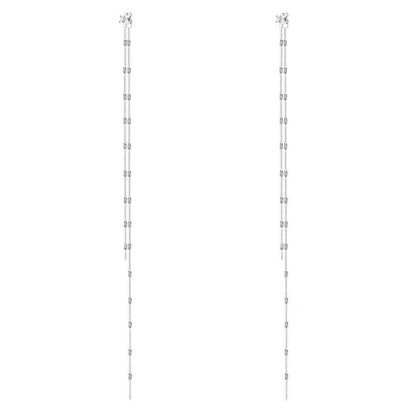 

Длинные серьги-кисточки с суперблестящими бриллиантами серебряный