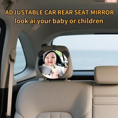 Baby-Autositzspiegel Baby-Autospiegel Nach hinten gerichtet Verstellbar Bärenohren Rückspiegel Monitor Klare Weitwinkelansicht Reiseaccessoires Für