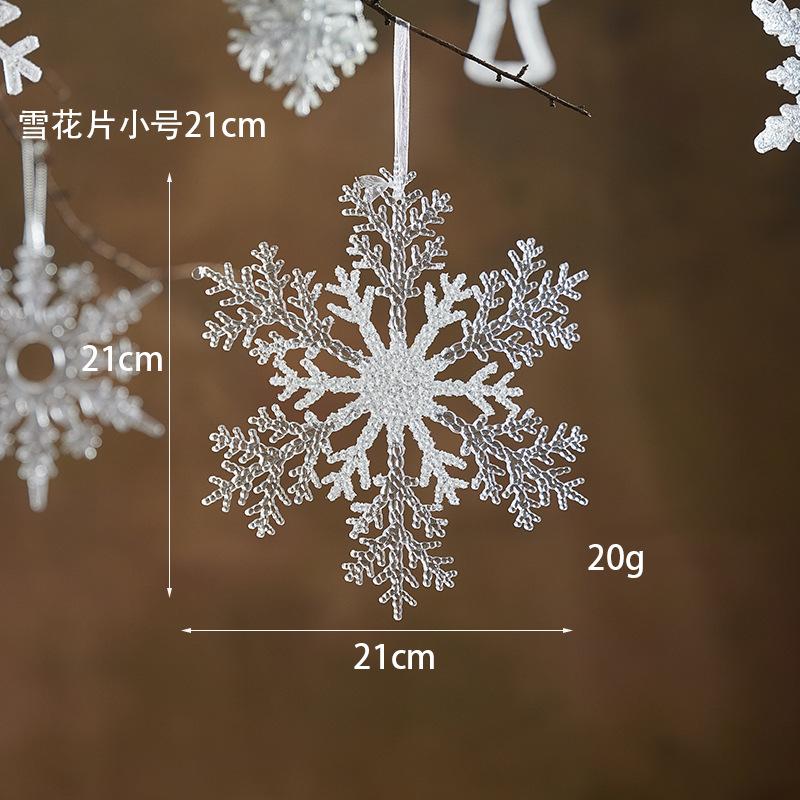 New Transparent Acrylic Snowflake Crystal Ice Cream Charm Pearl Water Drop String Christmas Tree Ornament Pendant