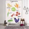 Simple Vegetable Tapestry Wall Hanging Hippy Bohemian Small Fresh Family Farmhouse Polyester Printing Background Cloth Decor