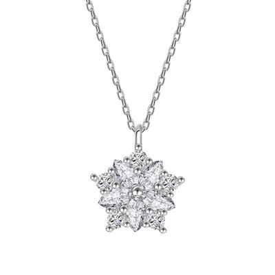 Five-pointed Star Inlaid with 5a Zircon S925 Sterling Silver Necklace Women Europe and America Fashion Clavicle Chain Jewelry
