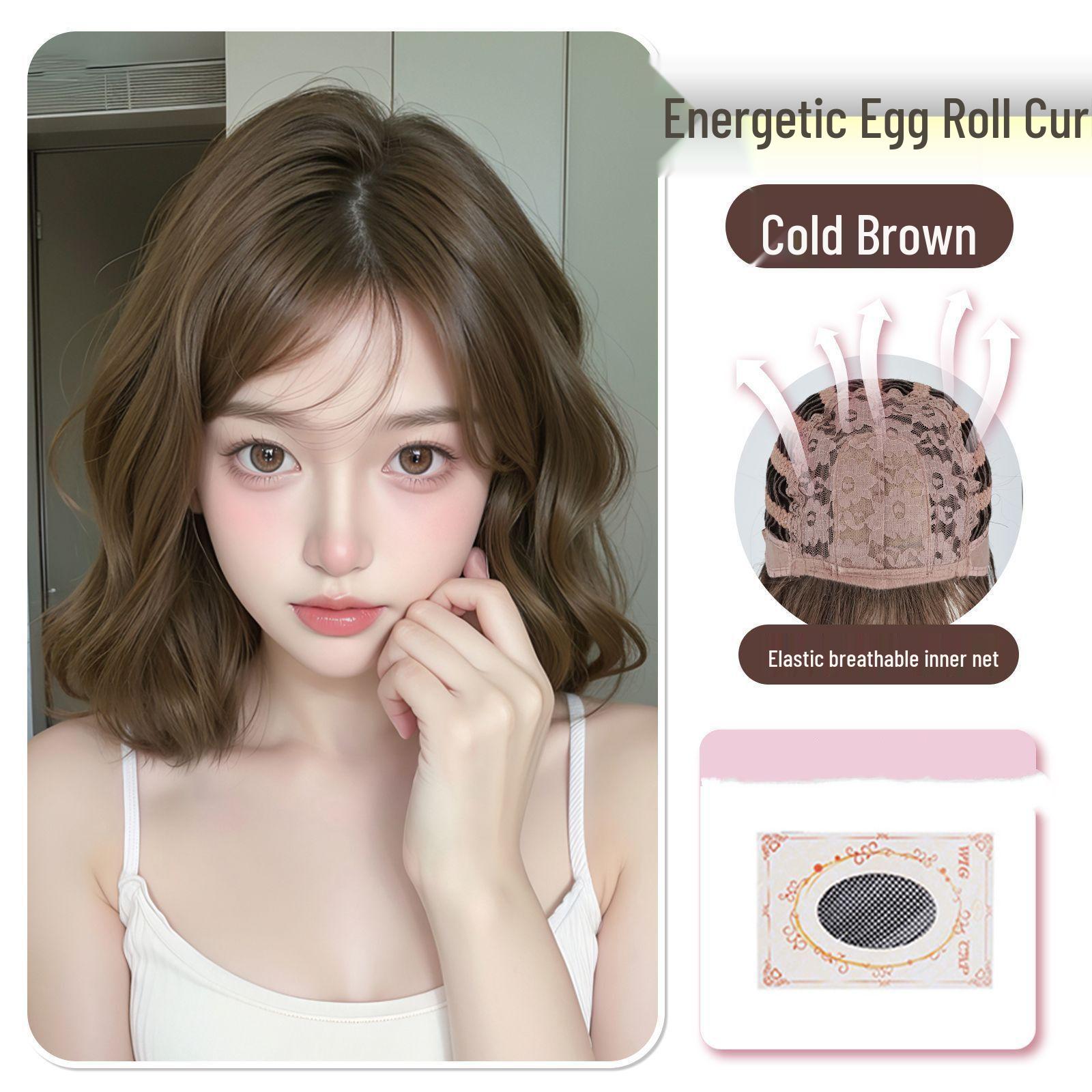 Короткий пушистый парик с волнами в корейском стиле для женщин