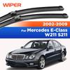 Para Mercedes Clase E W211 S211 2002-2009 2003 2004 2005 2006 Limpiaparabrisas Delanteros Escobillas Limpiaparabrisas Parabrisas Ventana Cepillo 26"+26"
