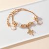 Handmade Beaded Bracelet With Bow Pendant Heart Flower Oil Drip Crystal Bead Jewelry Accessories