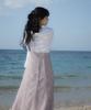 Rose Franz Sheer Grace Slim Long Dress [Pink]