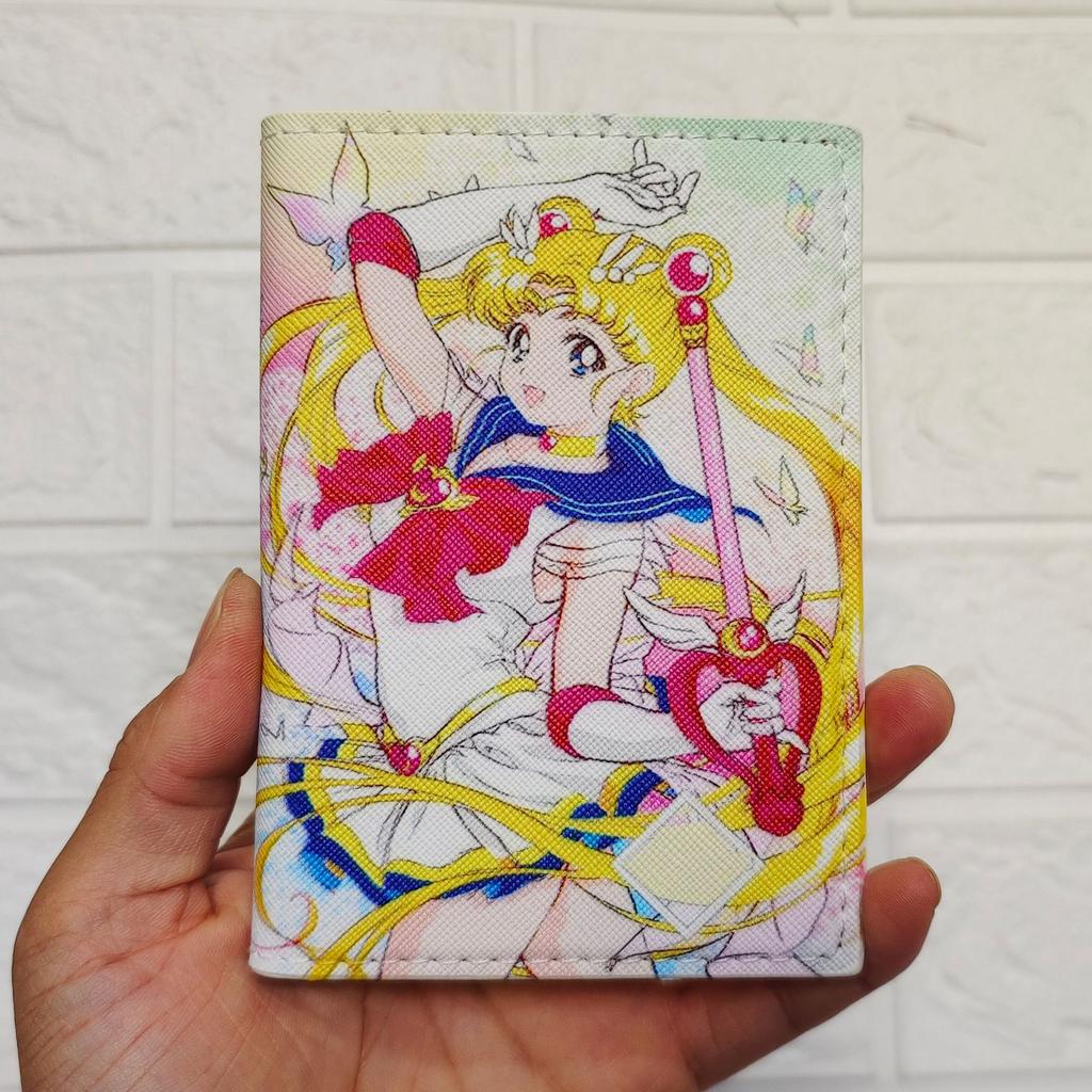 Cartoon Ice Moon Travel Passport Bag Student ID Folder Sailor Moon