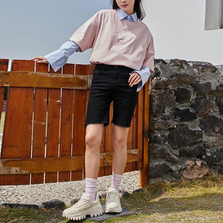 Li Ning Sports Fashion Series Casual Round Neck Short Sleeve T-Shirt Unisex Tops Light-Pink AHSR708-5