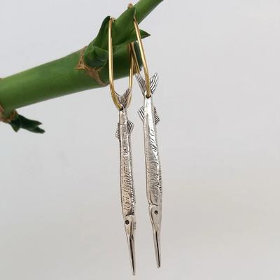 Retro Kreative Pinfish Stil Anhänger Ohrringe, Damen Persönlichkeit Übertriebenes Design Ethnischer Stil Urlaubs Accessoires