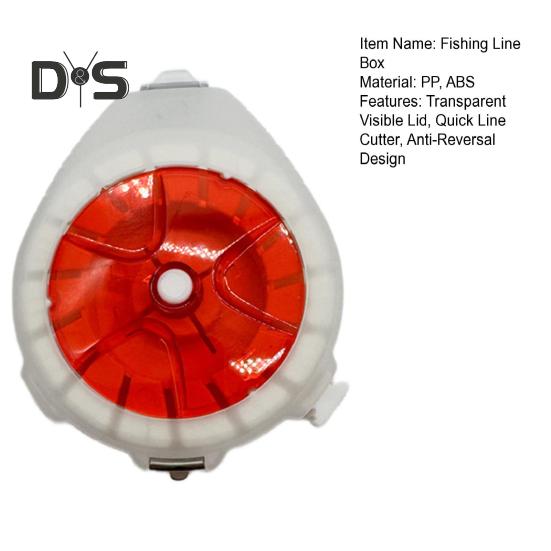 Fishing Line Spooler Box with Clear Lid Quick Line Cutter Anti-Reversal Portable Fish Line Organizer Holder Winding Spooling Tool Round Case Fishing