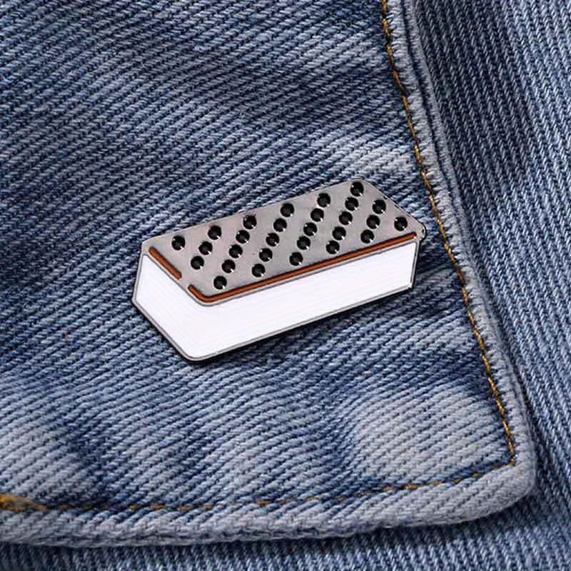 Funny Rectangular Coffin Brooch Backpack Waist Cinching Fixed Adjustment Badge Accessories