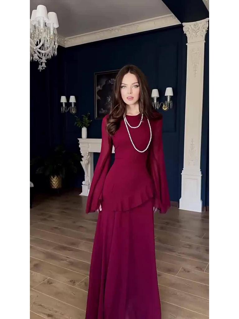 2025 Spring Elegant Long Sleeve Slim Fit Dress for Women