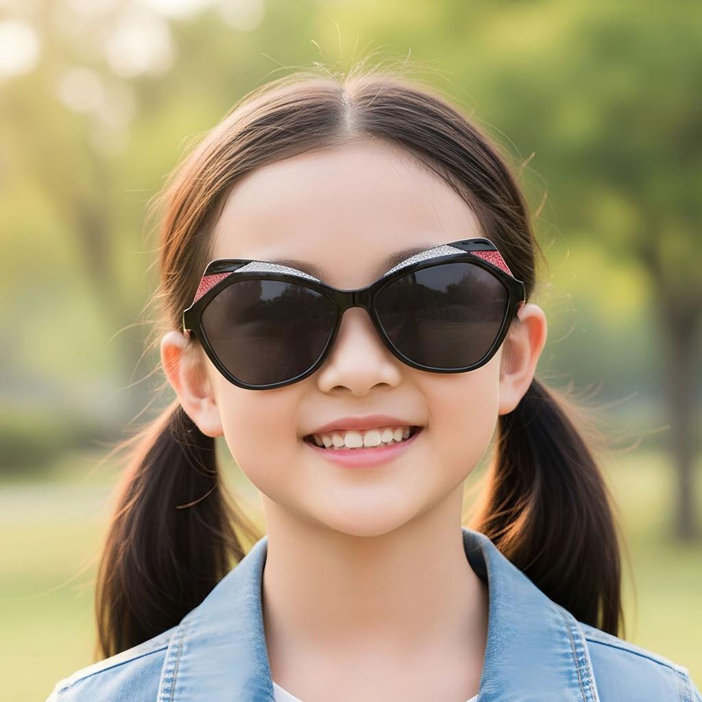 1pc Versatile Oversized Cat-eye Sunglasses for Children; Stylish Outdoor Sun-protection Shades for Little Ones.