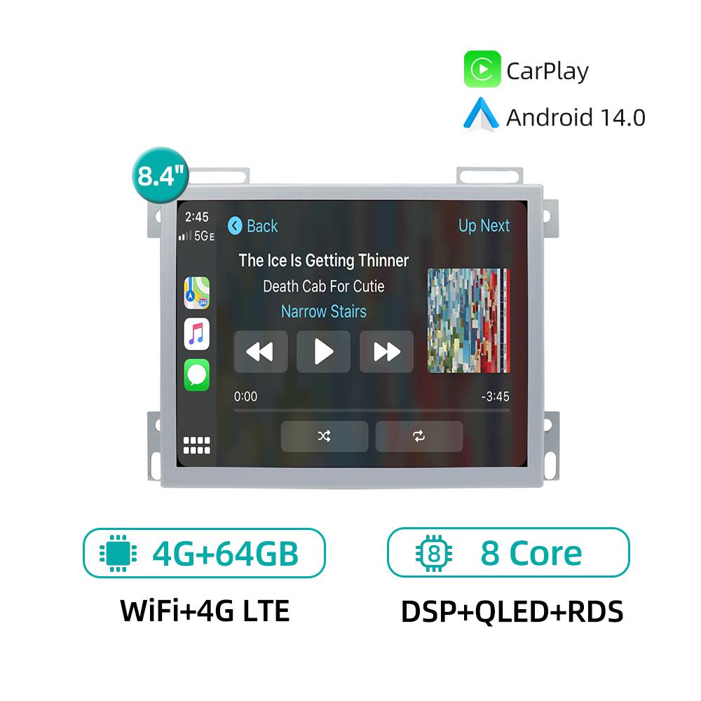 8.4" Android 14.0 CarPlay GPS Navigation 4G WiFi RDS Car Radio For Dodge Durango Challenger Charger RAM 1500 Jeep Grand Cherokee